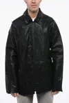Diesel Wrinkled Effect Leather L-mart-a Jacket In Black