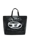 Diesel Oval D Logo Shopper Bag In Black
