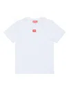Diesel Kids' T-shirt In Jersey Con Patch D Rossa In White