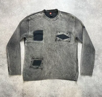 Pre-owned Diesel X Hysteric Glamour Diesel Vintage 90's Washed Distressed Knit Sweater In Grey
