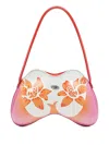 Diesel Double-d-glossy Shoulder Bag With Lotus Print In Multi