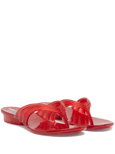 Diesel X Melissa Pleated Thong Sandals In Red