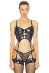 Diesel X Savage Fenty By Rihanna Fishnet Bustier In Black & Silver