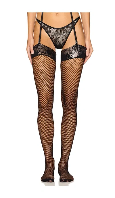Diesel X Savage Thigh High Stockings In Black