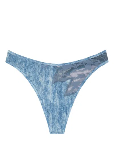 Diesel X Savage X Fenty Camouflage Thong In Blue