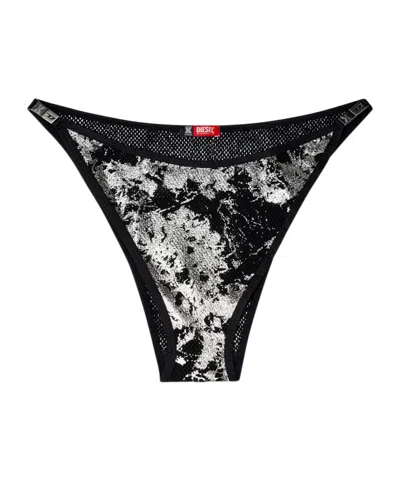 Diesel X Savage X Fenty Capsule Collection Abstract Pattern Panties In Black