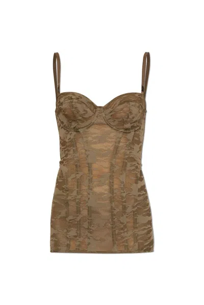 Diesel X Savage X Fenty Camo Corset In Green