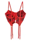 Diesel X Savage Fenty By Rihanna Fishnet Bustier In Red