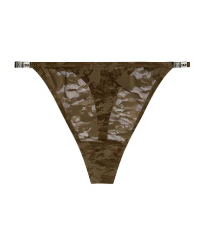 Diesel X Savage X Fenty Lace Thong In Brown