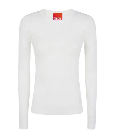 Diesel X Tinder Lace-print Ribbed T-shirt In White