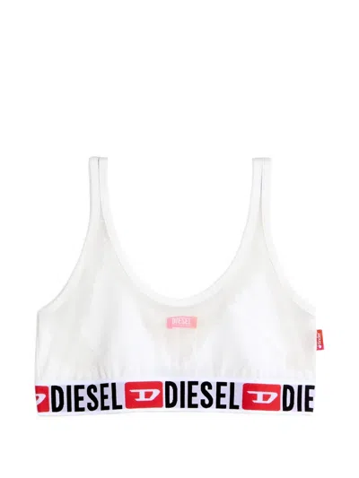 Diesel X Tinder Logo-underband Mesh Bra In White