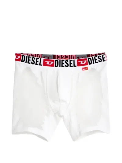 Diesel X Tinder Logo-waistband Sheer-panel Boxer Briefs In White