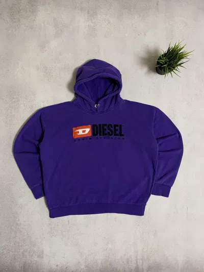 Pre-owned Diesel X Vintage Diesel Big Logo Baggy Hoodie Y2k 90's In Purple