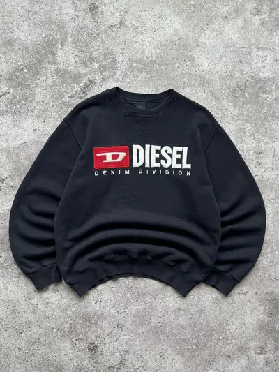 Pre-owned Diesel X Vintage Diesel Boxy Logo Baggy Crewneck Sweatshirt In Dark Blue