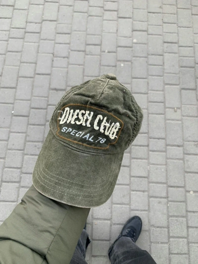 Pre-owned Diesel X Vintage Diesel Club Special 78 Cap Velvet Hats Y2k 90's In Brown