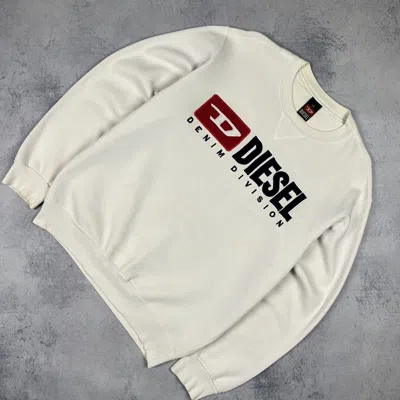 Pre-owned Diesel X Vintage Diesel Embroidered Big Logo Sweatshirt 90's In White
