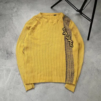 Pre-owned Diesel X Vintage Diesel Style Y2k Distressed Sweater In Yellow