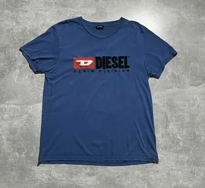 Pre-owned Diesel X Vintage Diesel Tee Shirt Oversized Big Logo Y2k Style In Blue
