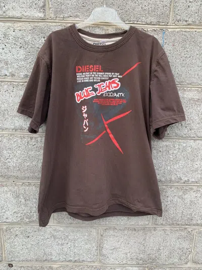 Pre-owned Diesel X Vintage Diesel Vintage 00's T Shirt Y2k In Brown