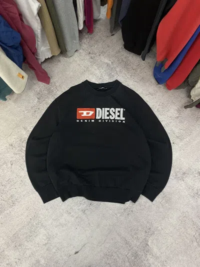 Pre-owned Diesel X Vintage Diesel Vintage Sweatshirt Big Logo Y2k In Black