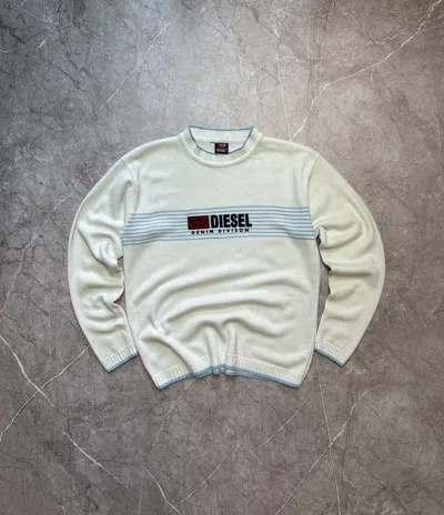 Pre-owned Diesel X Vintage Diesel Y2k Sweater Big Logo In White