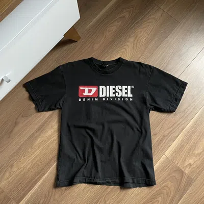 Pre-owned Diesel X Vintage T-shirts Diesel Big Logo Distressed Y2k 00s In Black
