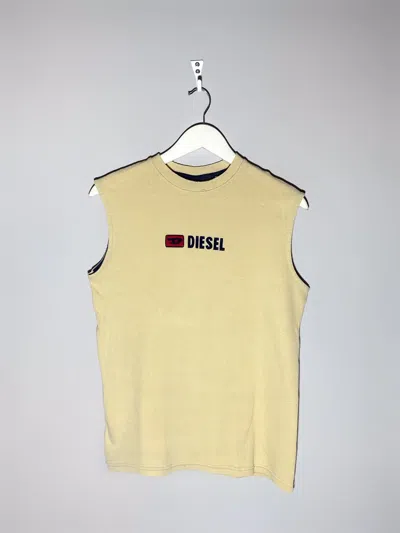 Pre-owned Diesel X Vintage Y2k Diesel Vintage Tank Top Sleeveless Shirt In Beige