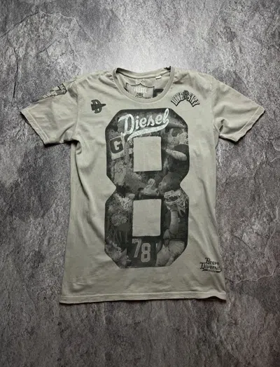 Pre-owned Diesel Y2k  Poem Rugby Tee Japan Archival Style Tee Shirt In Grey