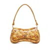 Diesel Play-glossy Clutch With Print In Yellow