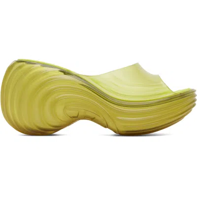 Diesel Yellow Melissa Edition Platform Mule Heeled Sandals In Green