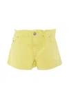 Diesel Yellow Shorts For Girl With Logo In Yellow