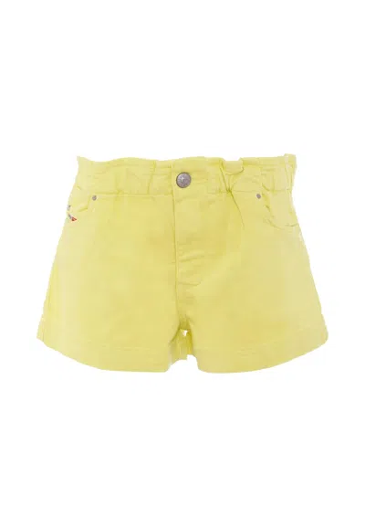 Diesel Kids' Yellow Shorts For Girl With Logo