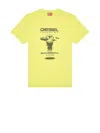 Diesel Yellow T-shirt With Print In Yellow
