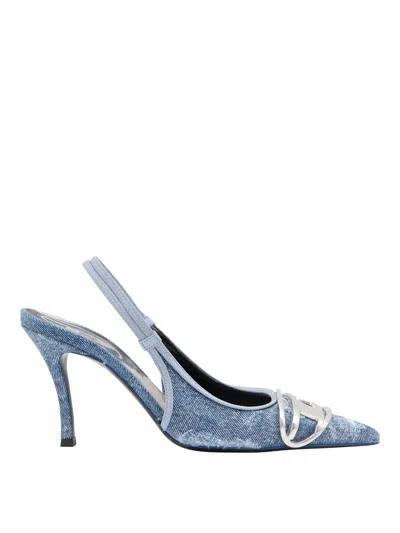 Diesel Blue Denim Pumps In Lavado Oscuro