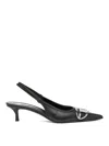 Diesel Venus Leather Slingback Pumps Kitten Heel In Black