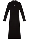 Diesel Ribbed Knit Bodycon Mini Dress With Cut-out Details In Black