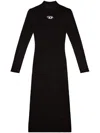 Diesel Ribbed Knit Bodycon Mini Dress With Cut-out Details In Black