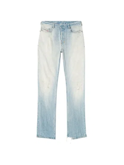 Diesel Zatiny 09n48 Frayed Bootcut Jeans In Blue