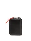 Diesel Zip-d Leather Keyholder Wallet In Black