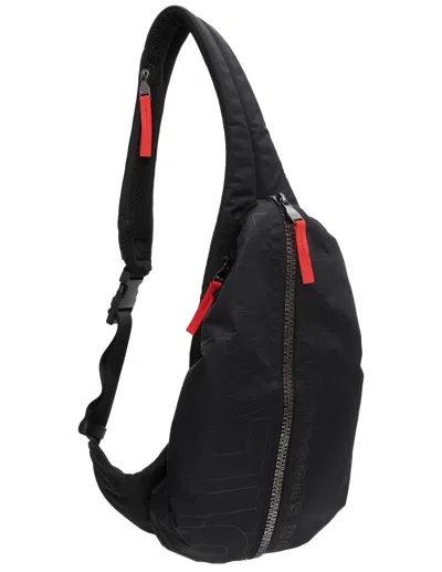 Diesel Zip-d-sling Plaid Backpack In Black