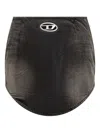 Diesel Black Denim Miniskirt Vintage Effect In Black