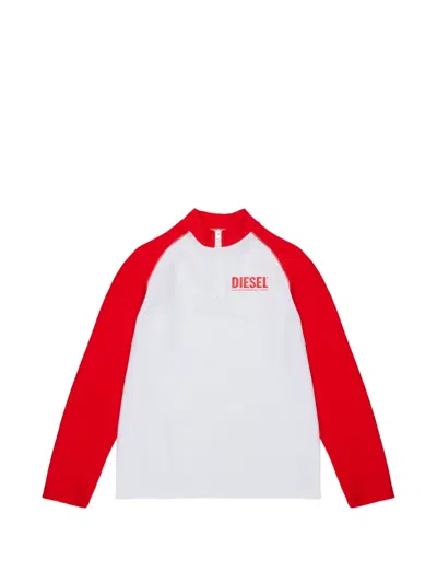 Diesel Kids' Zip-fastening T-shirt In Multi