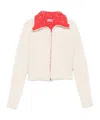 Diesel Cropped Blazer With Contrast Collar And Long Sleeves In White