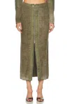 Diesel M-asi Skirt In Olive & Green