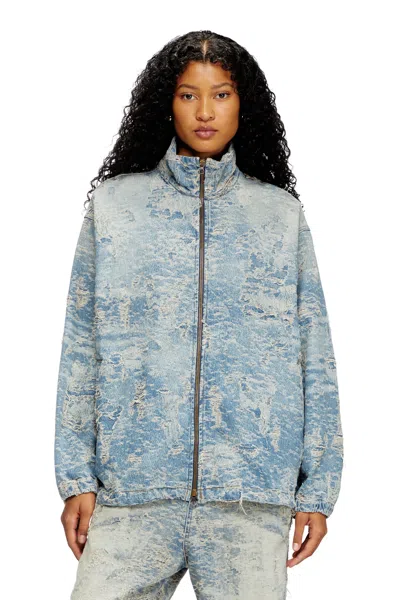 DIESEL ZIP JACKET IN DIRTY JACQUARD DENIM