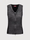 Diesel Zipped Top In Denim And Corduroy