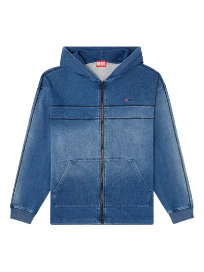 Diesel Zip-up Hoodie In Blue