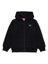 Diesel Zip-up Hoodie In Black