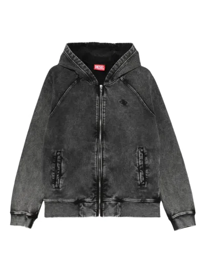 Diesel Zippered Denim Jacket In Black