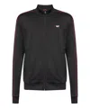 Diesel Logo-embroidered Zip-up Cardigan In Black